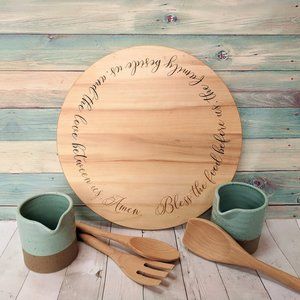 Bamboo Lazy Susan - "Bless This Home"